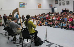 The Debussy Trio performs a concert for school children.