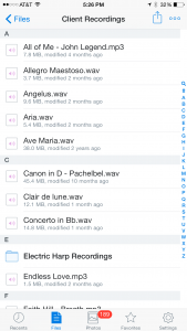 View of DropBox app for iPhone