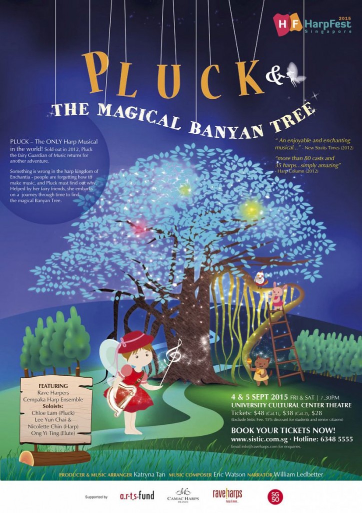The harp musical "Pluck" returns at Harpfest Singapore 2015.