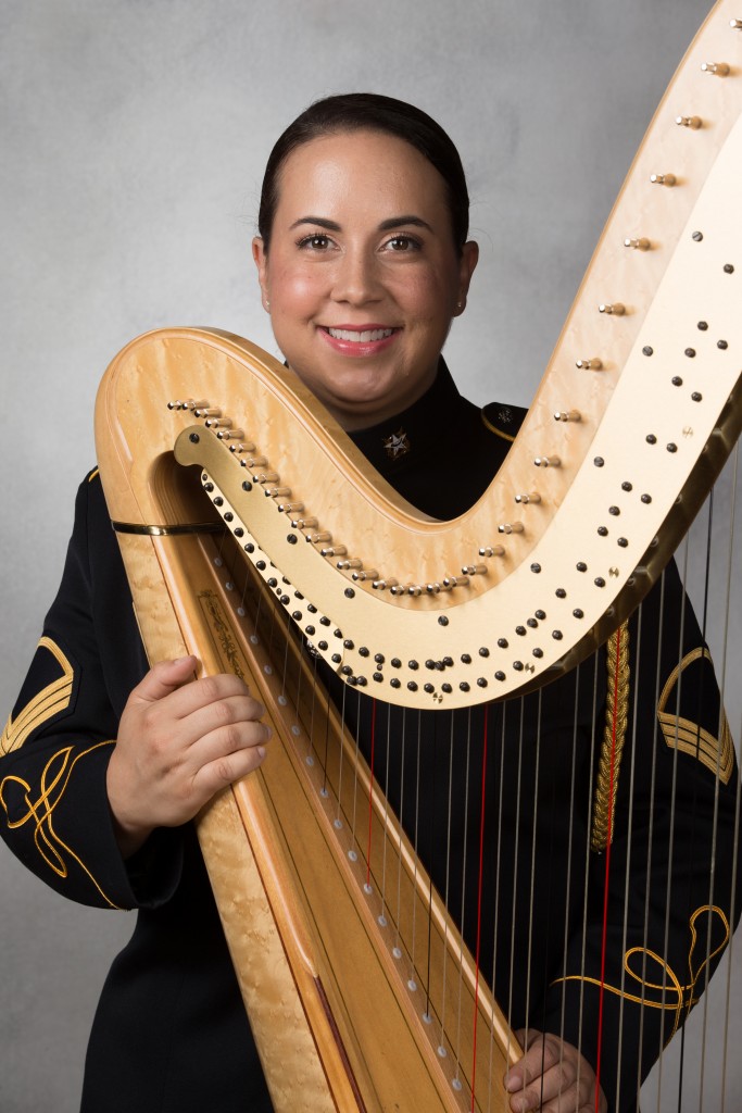 Staff Sergeant Nadia Pessoa is harpist with the United States Army Band. (photo: Victoria Chamberlin)